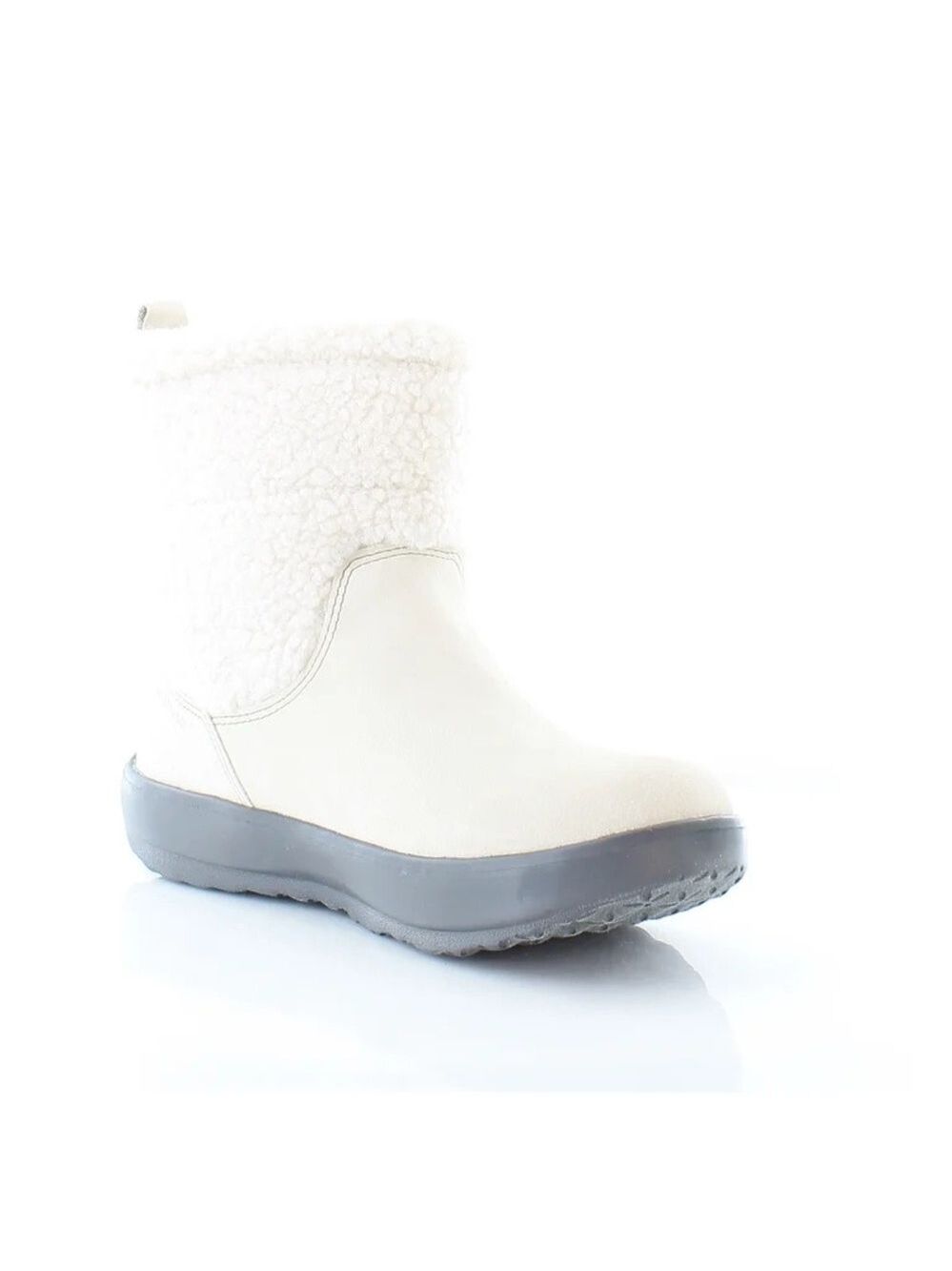 Size 8.5 Ladies JBU Women's Cream Winter Boots with Gray Sole